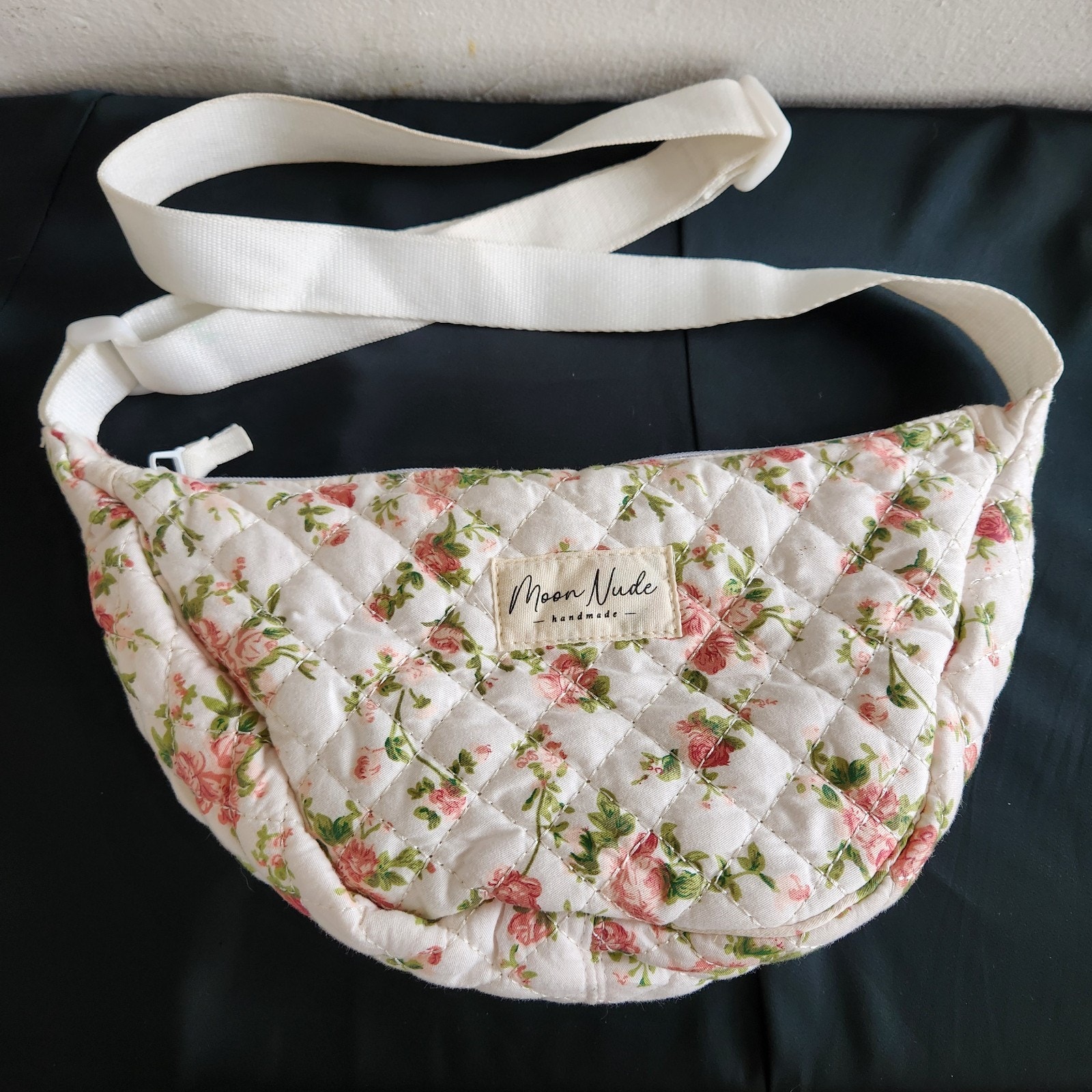 Moon Nude Roze Mini Floral Puffer Shoulder Bag Quilted Cottagecore Feminine Rose — image 8 of 8